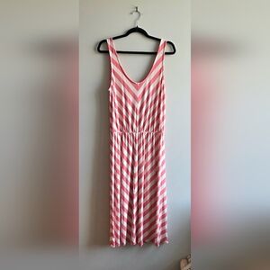 Part Two - Pink and White Striped Sleeveless Dress - Size Medium